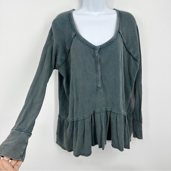 We The Free Tops - We The Free Coastline Peplum Top Size Large Boho Whimsical Fairy Button Up